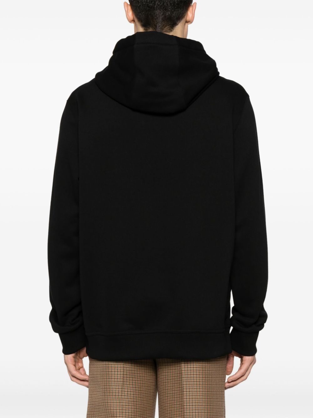 logo-print cotton hoodie - 4