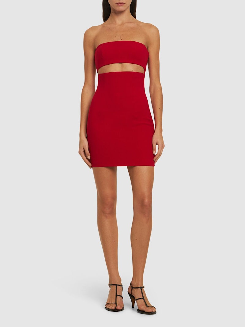 Margaux strapless crepe mini dress - 2