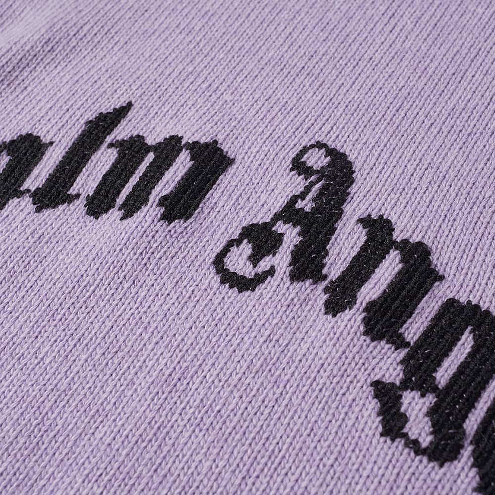Palm Angels Curved Logo Sweater 'Lilac/Black' - 2