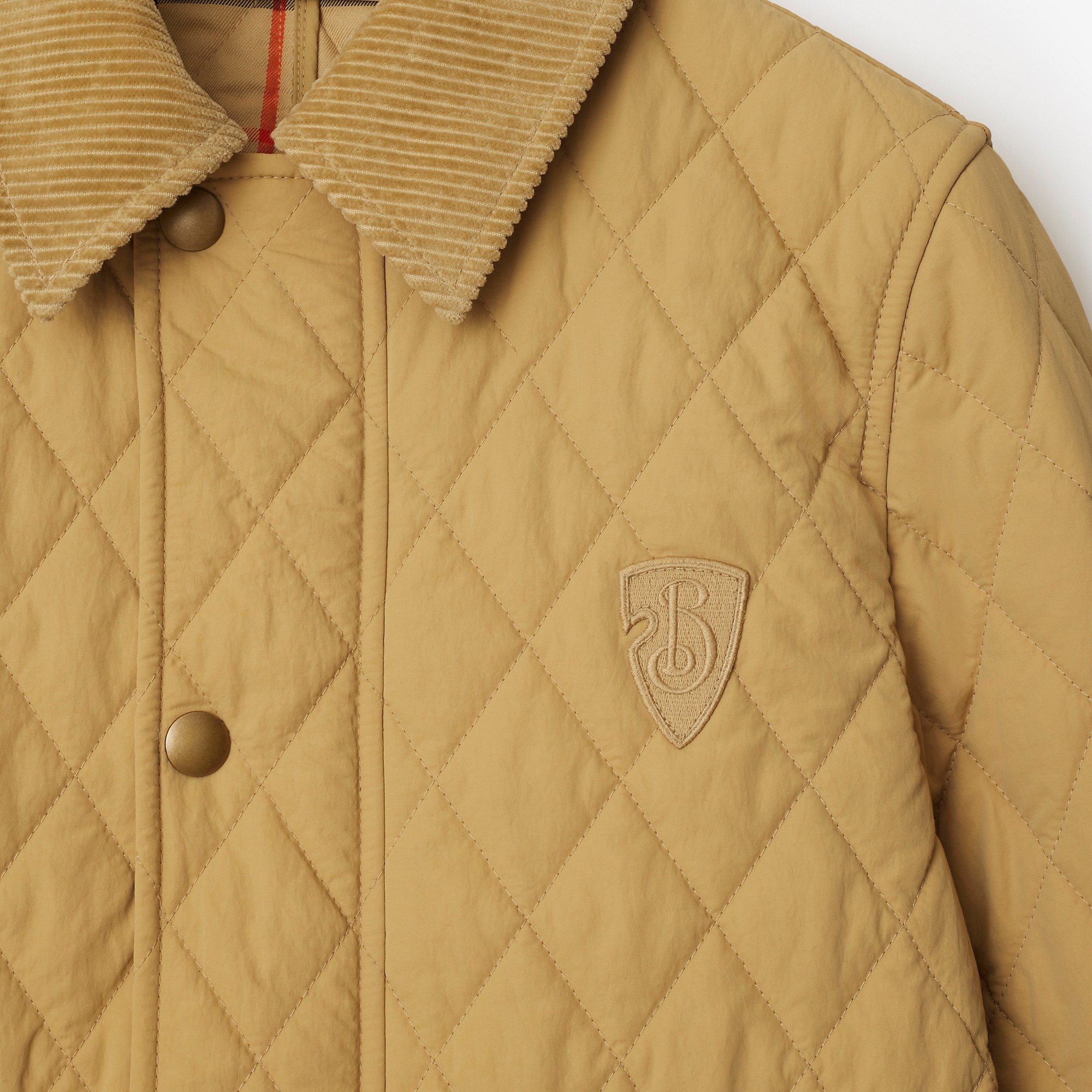 BURBERRY Beige Nylon Reversible 中綿入りジャケット Reversible Check Nylon Hooded Jacket in Archive beige - Men