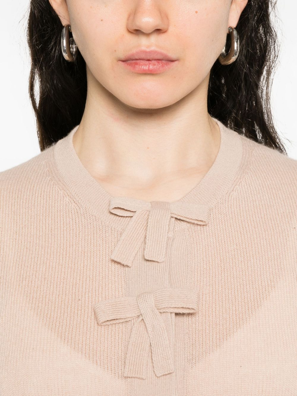 bow-detail cashmere cardigan - 5