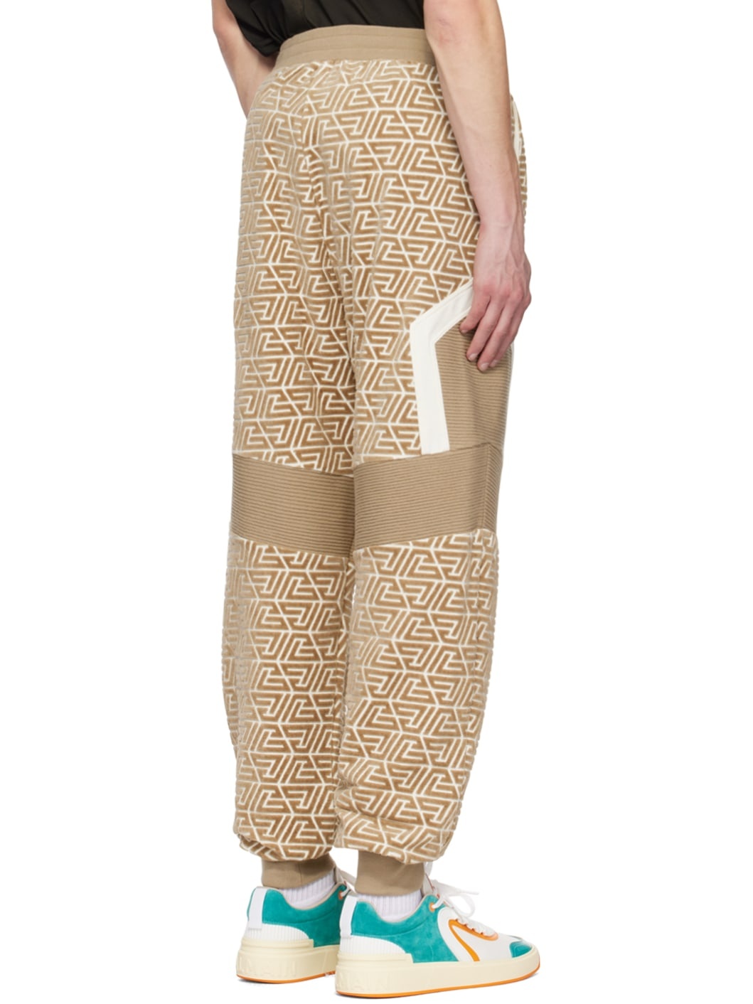 Khaki Pyramid Monogram Lounge Pants - 3
