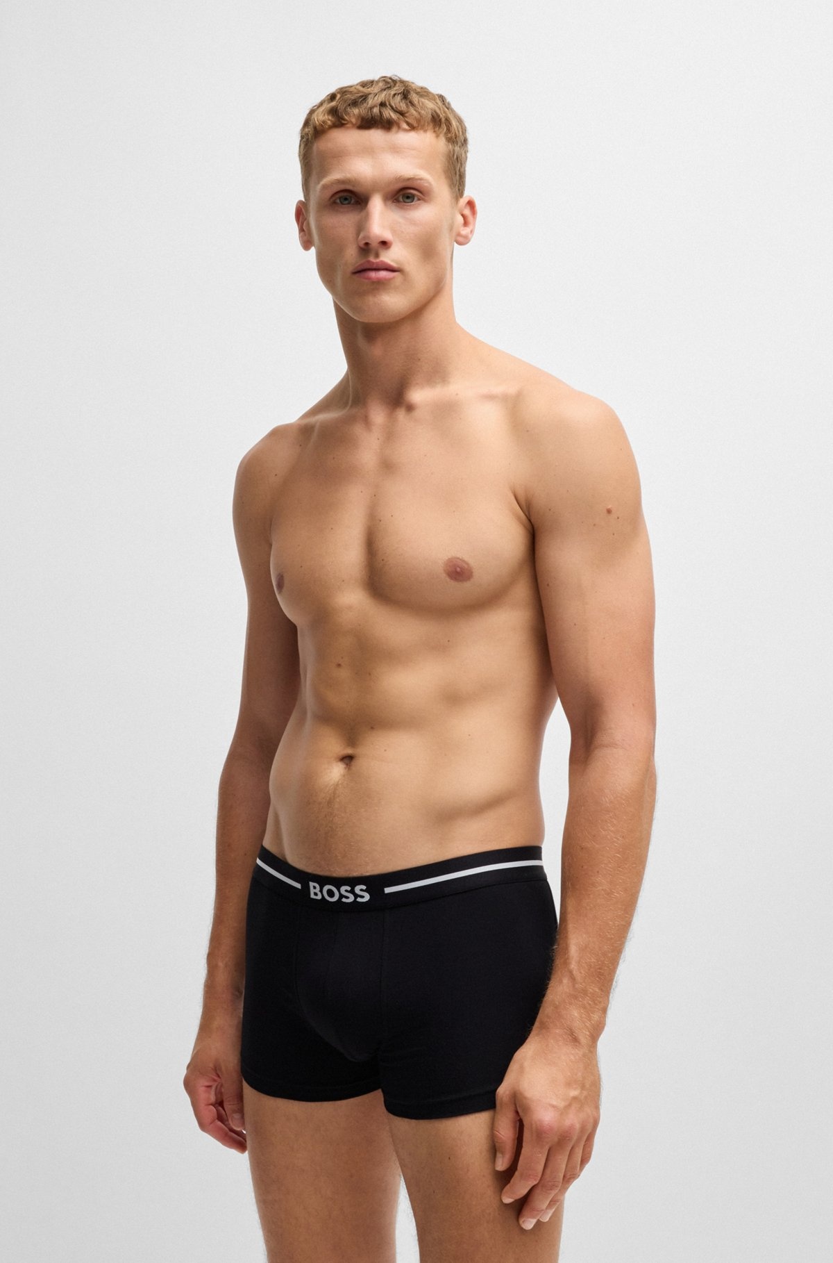 THREE-PACK OF STRETCH-COTTON TRUNKS WITH LOGO WAISTBANDS - 2