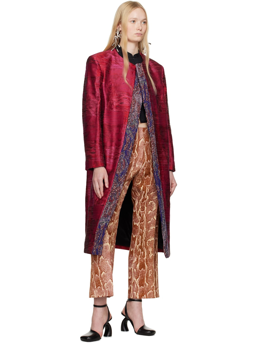 Orange Pinched Seam Trousers - 4