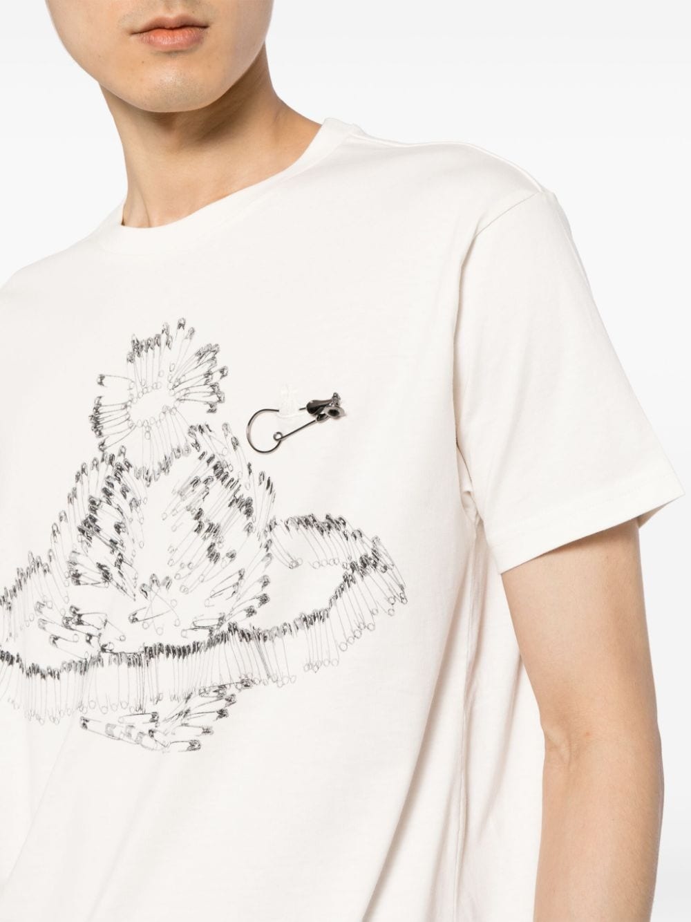 metal appliquÃ© cotton t-shirt - 5