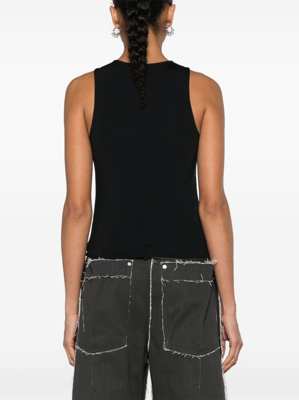 Wave cropped tank top - 4