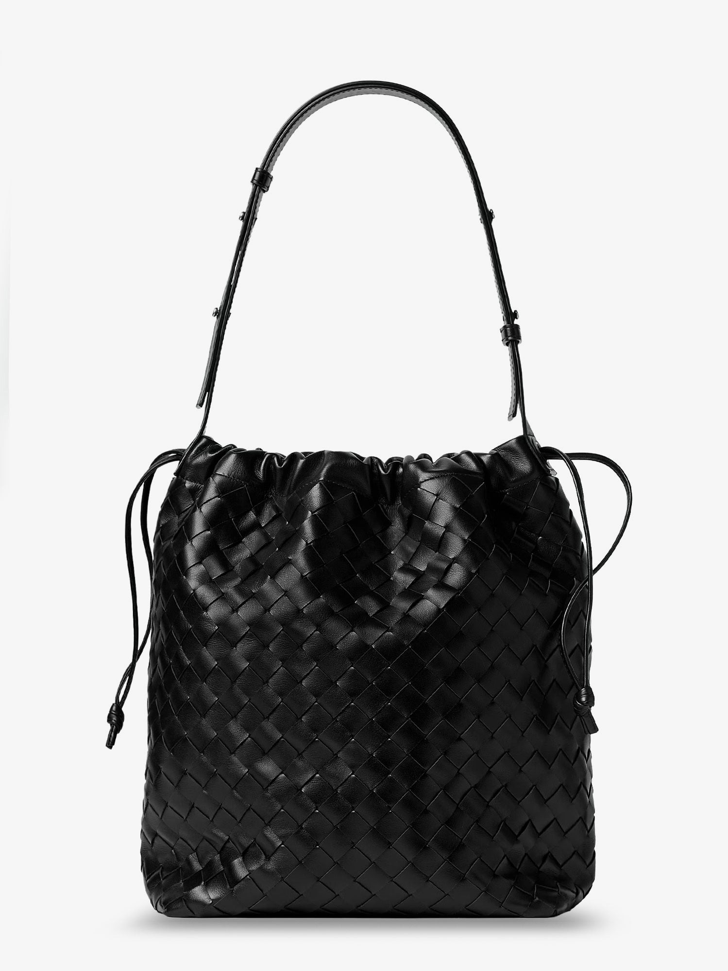 Bottega Veneta Bucket Intrecciato Biblioteca Leather Shoulder Bag - 2