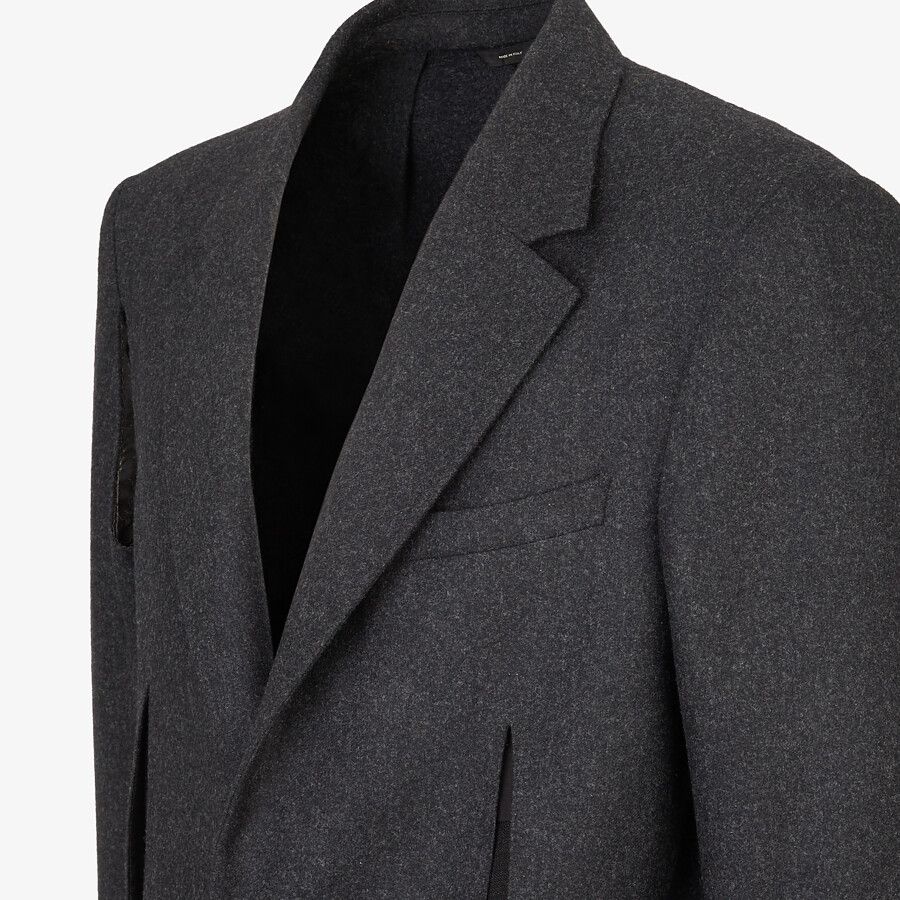 Gray wool blazer - 4