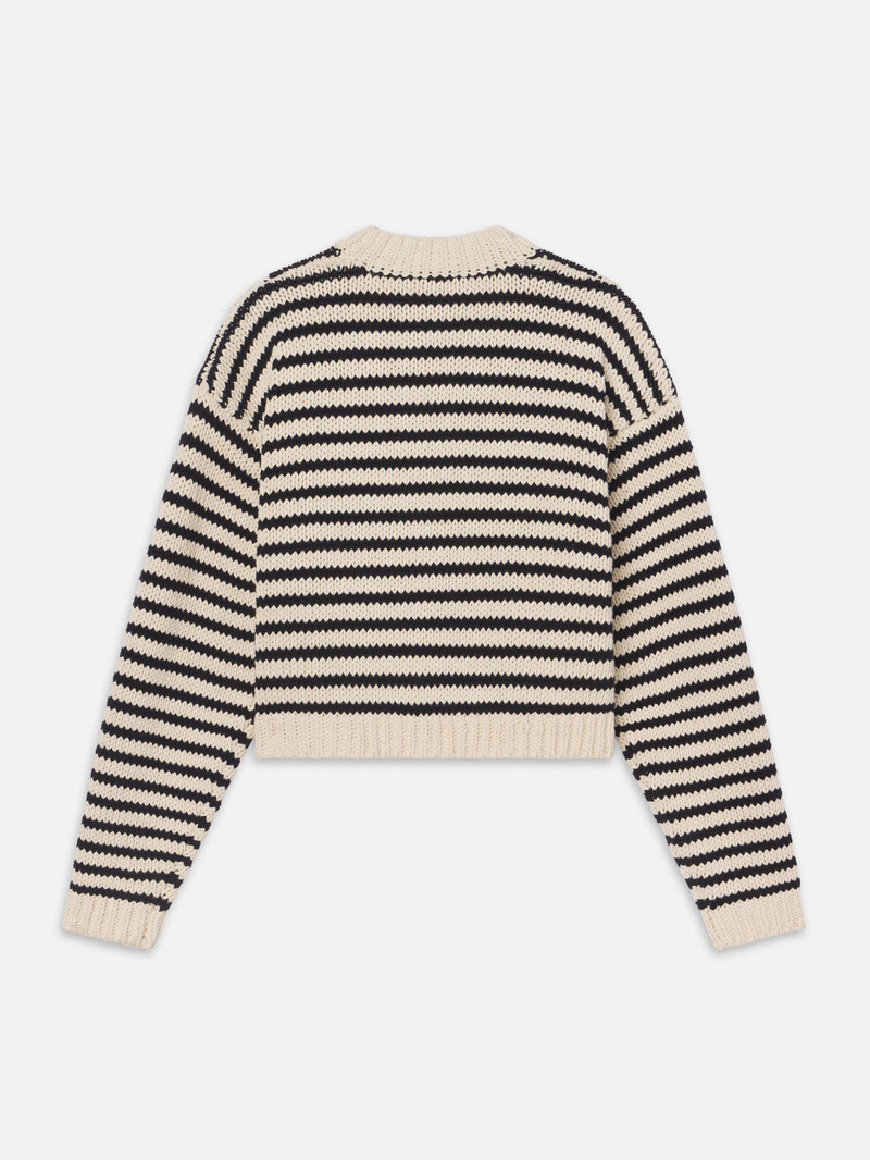 The Striped Chunky Femme Cardi in Cream Multi 3