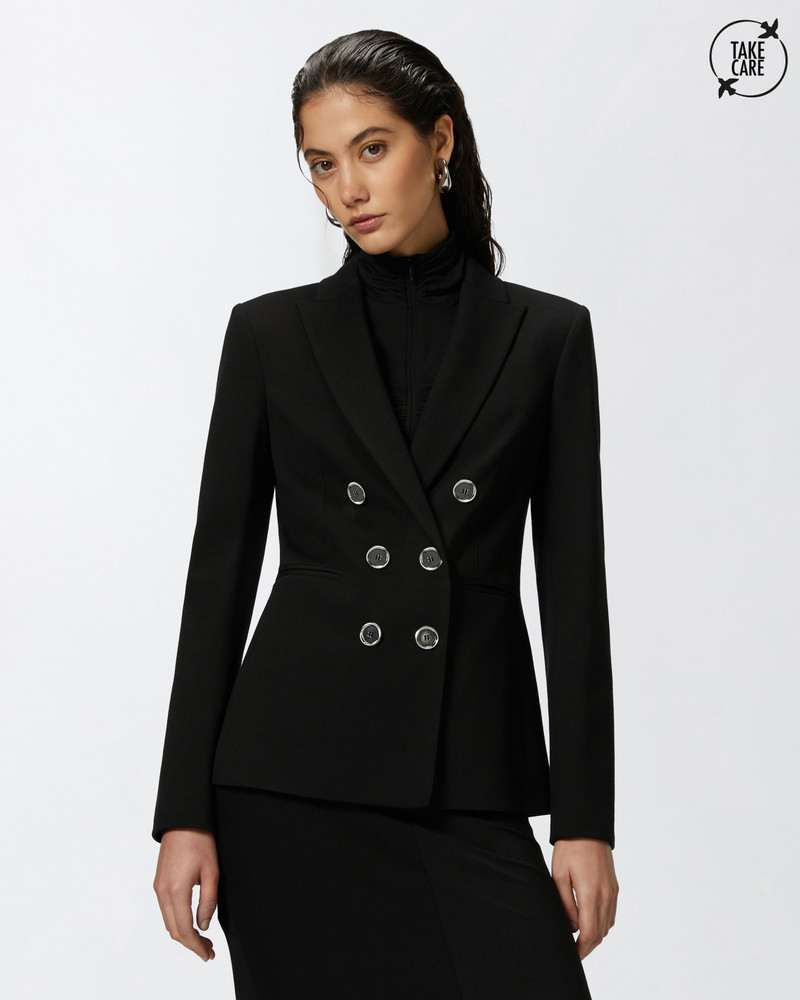 PINKO FULL MILANO-KNIT TECHNICAL FABRIC BLAZER outlook