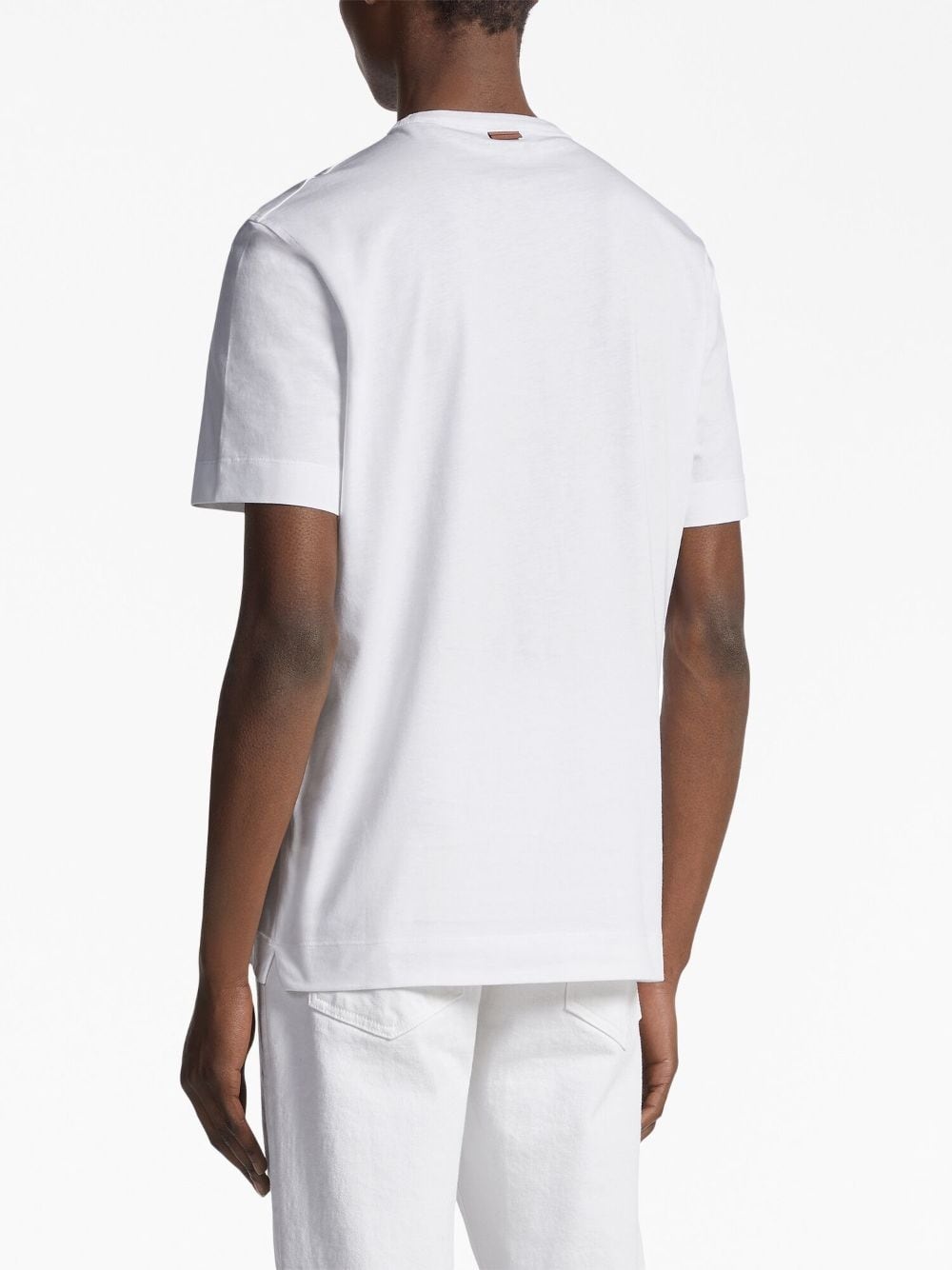 logo-embroidered cotton T-shirt - 3