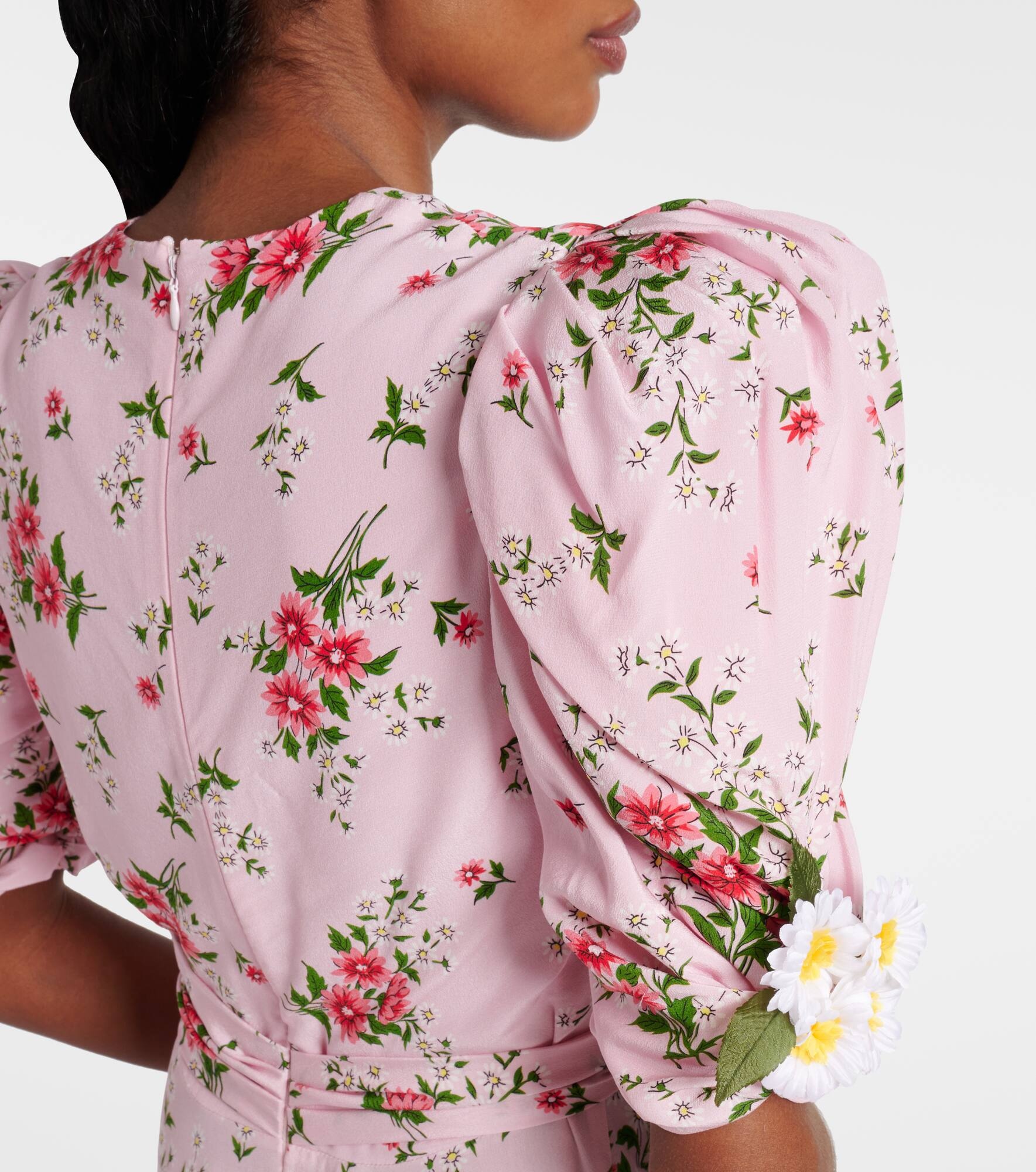 Floral silk cocktail dress - 5