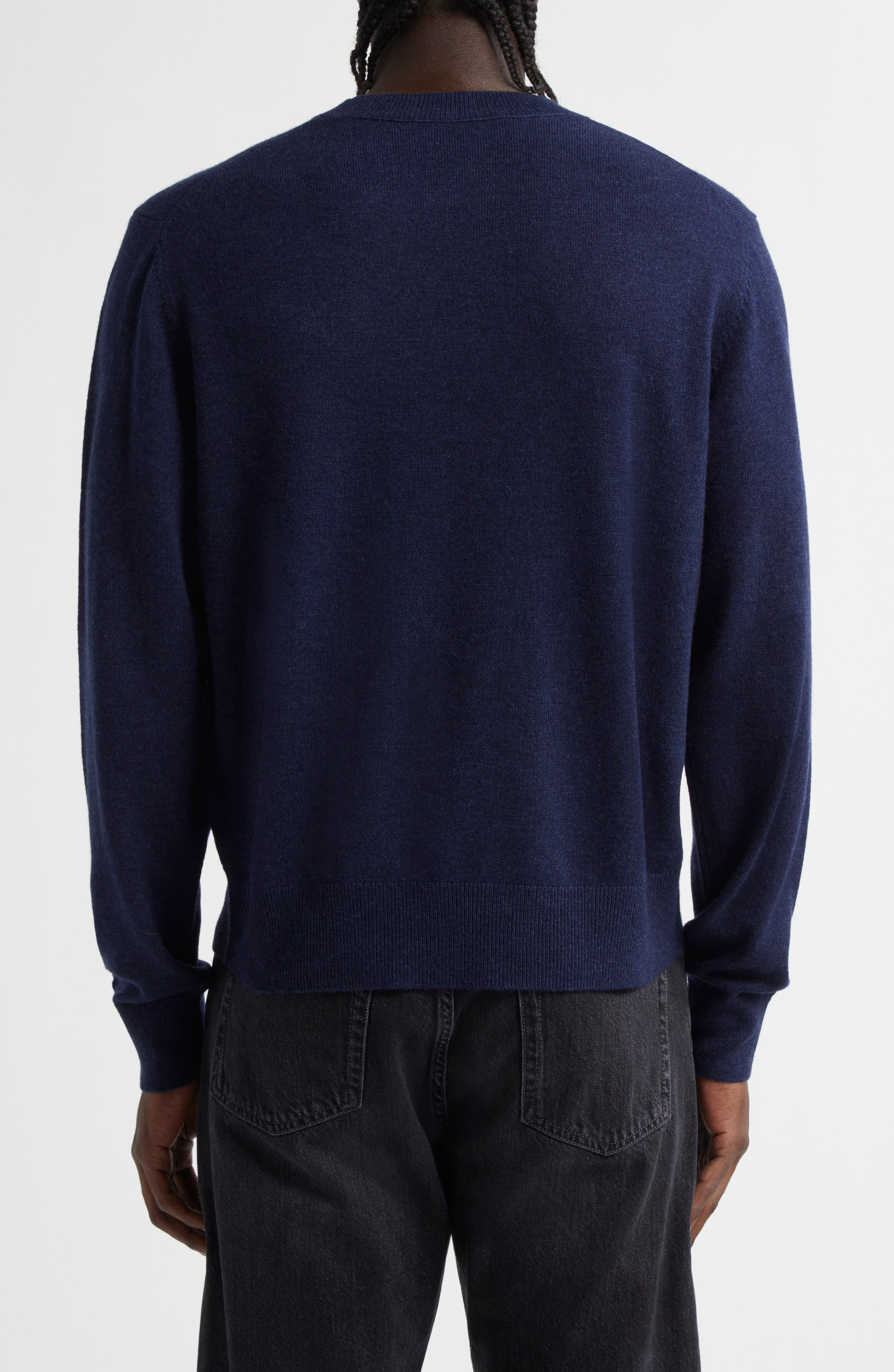 Acne Studios Wool & Yak Hair Sweater in Navy Melange at Nordstrom - 2