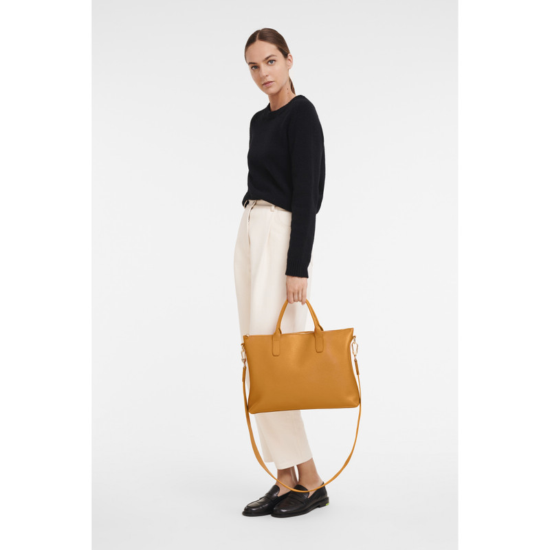 Longchamp Le Foulonné S Briefcase Navy - Leather outlook