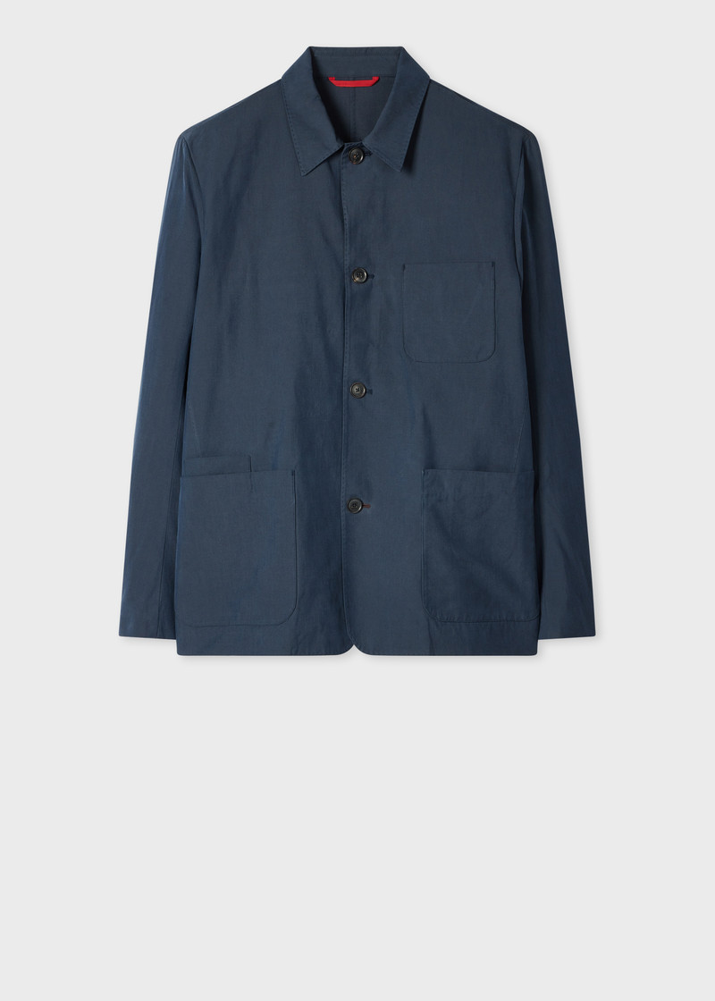 Washed Navy Cotton-Lyocell Work Jacket 1