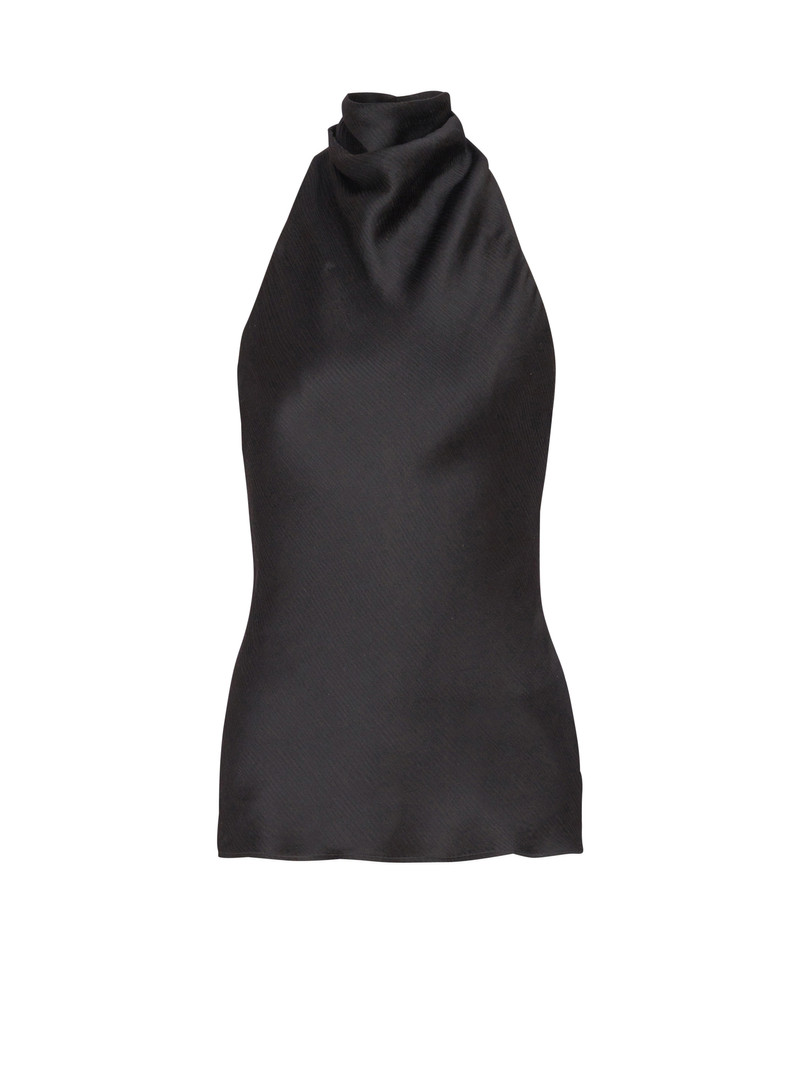 Backless crepe satin top 1