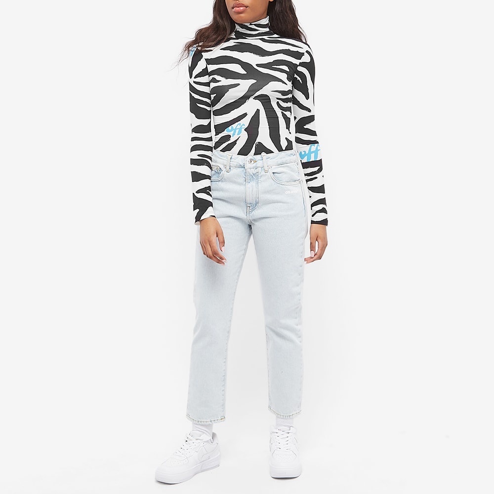 Off-White Zebra Print High Neck Top - 4