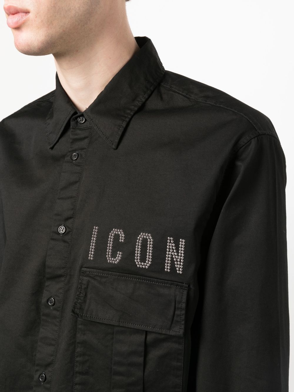 slogan-embellished long-sleeve shirt - 5