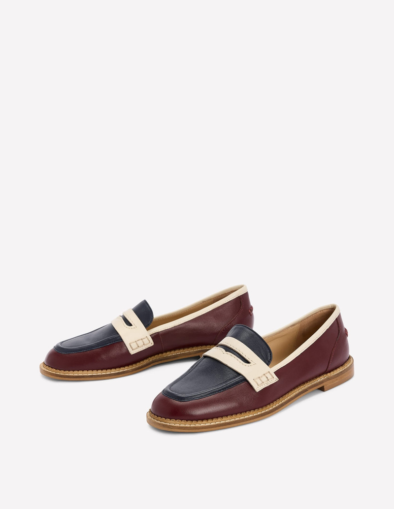 Nya Penny Loafers-Oxblood/Navy 3