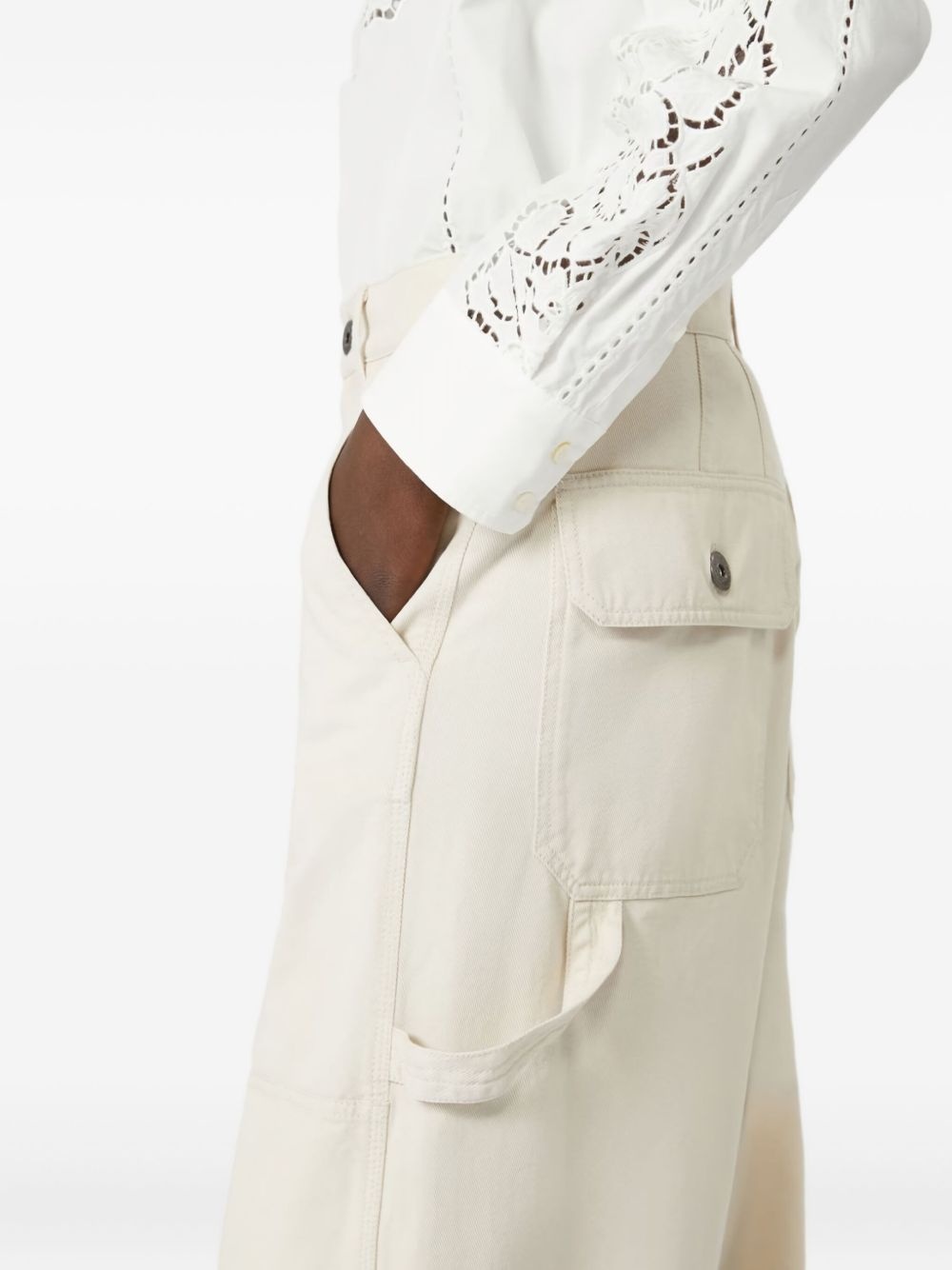 high-waisted cargo trousers - 3