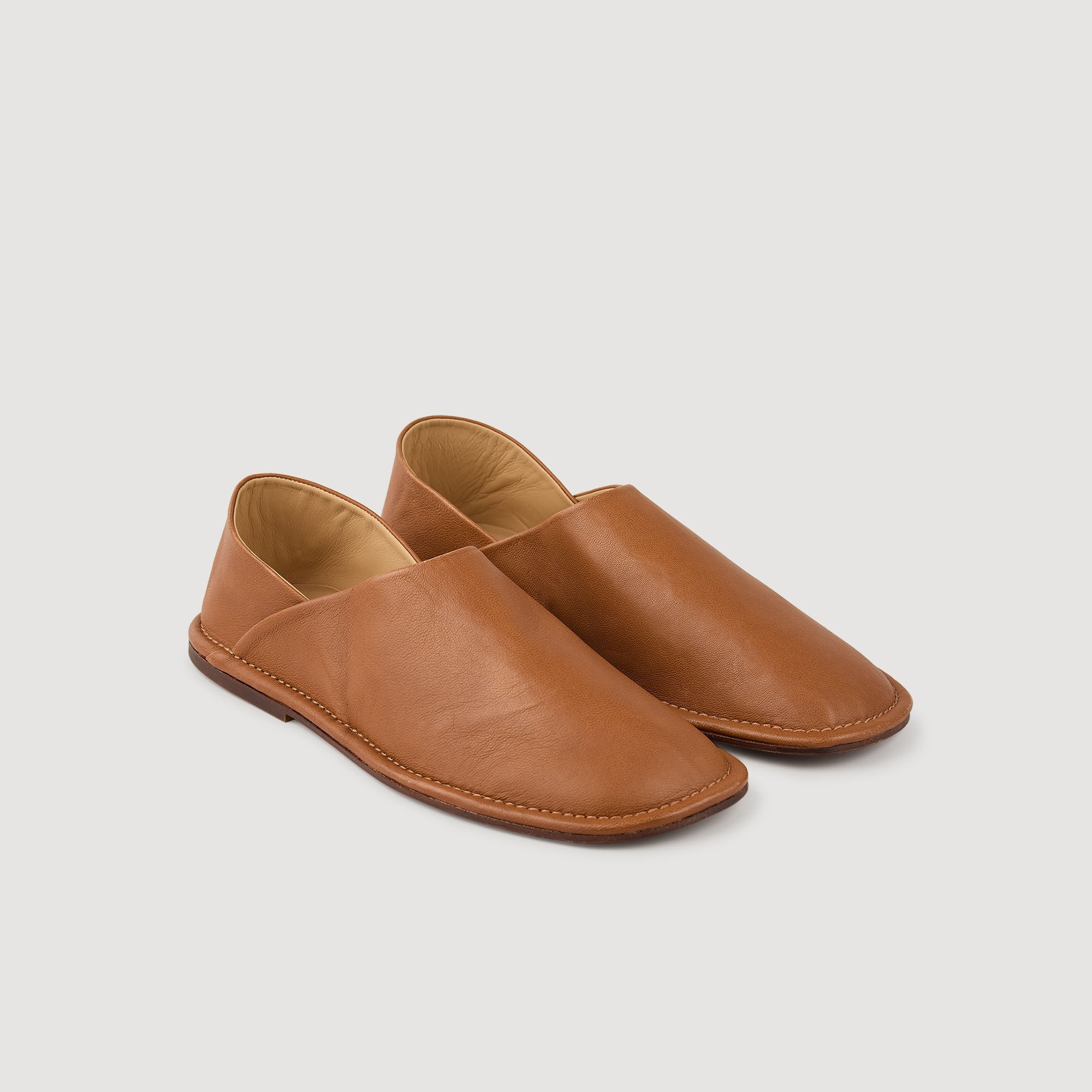 GRAINED LEATHER SLIPPERS - 2