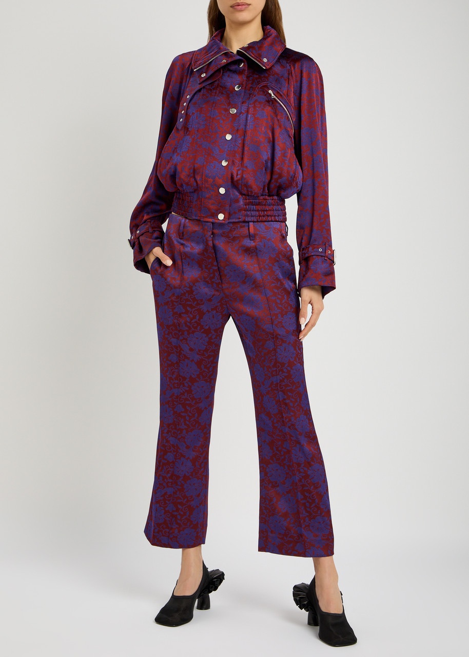Dries Van Noten Paloma Embroidered Satin Cropped Trousers - 4