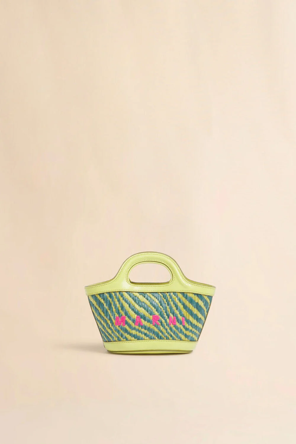 Green Wavy Raffia-Effect Tropicalia Micro Bag - 1