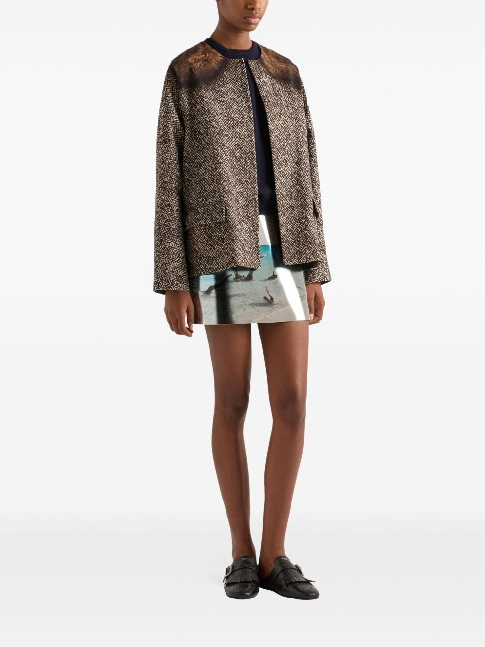 single-breasted printed jacket - 2