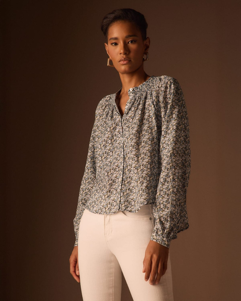 VERONICA BEARD Madge Floral Cotton Voile Blouse outlook