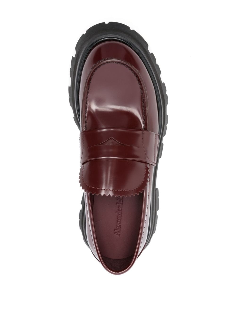 ridged-sole leather loafers - 4