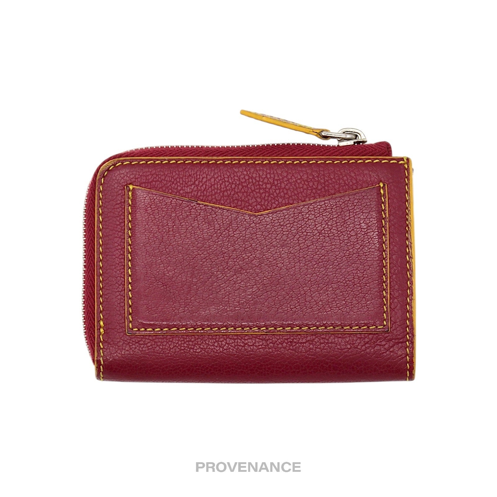 Givenchy Cles Zip Pouch Wallet - Red/Yellow Leather - 3