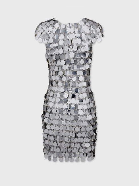 THE ICONIC SILVER SPARKLE DISCS DRESS - 7