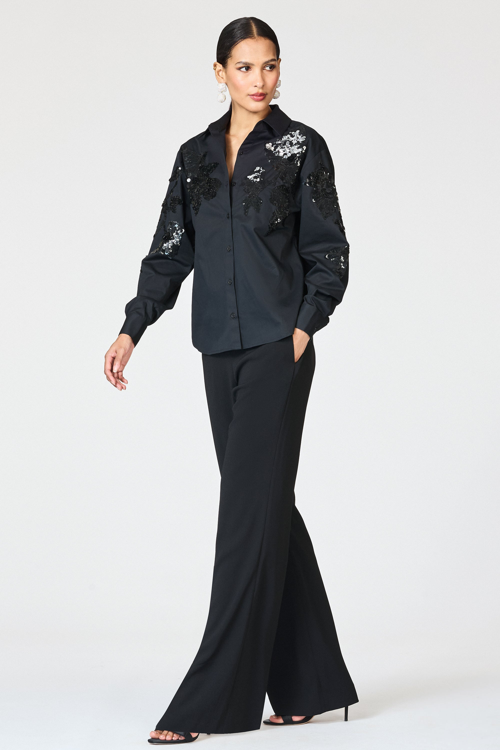 EMBELLISHED PARADISO TOP - BLACK - 3