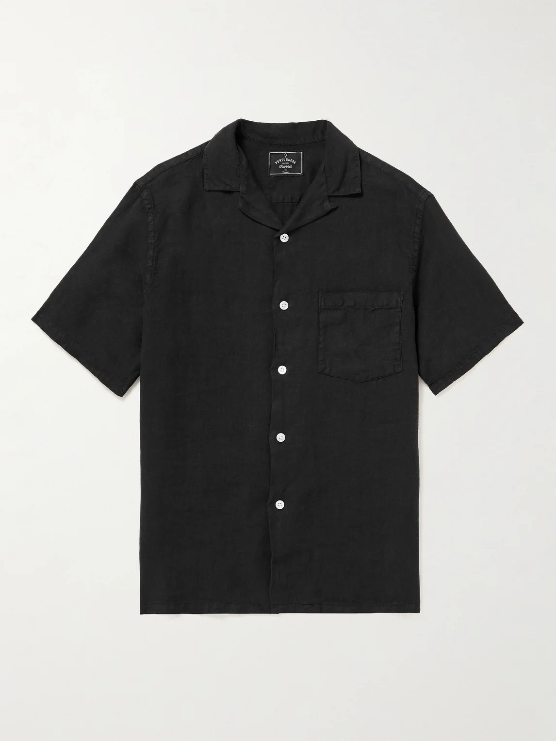 Camp-Collar Linen Shirt - 1