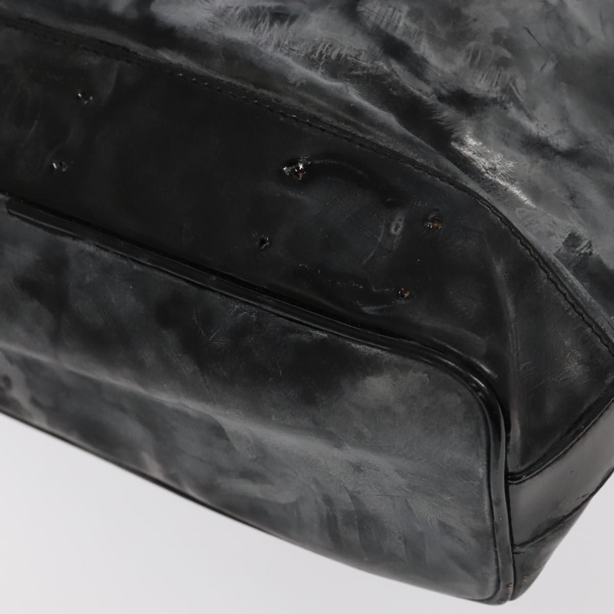 CHANEL Shoulder Bag Enamel Black Gold CC - 15