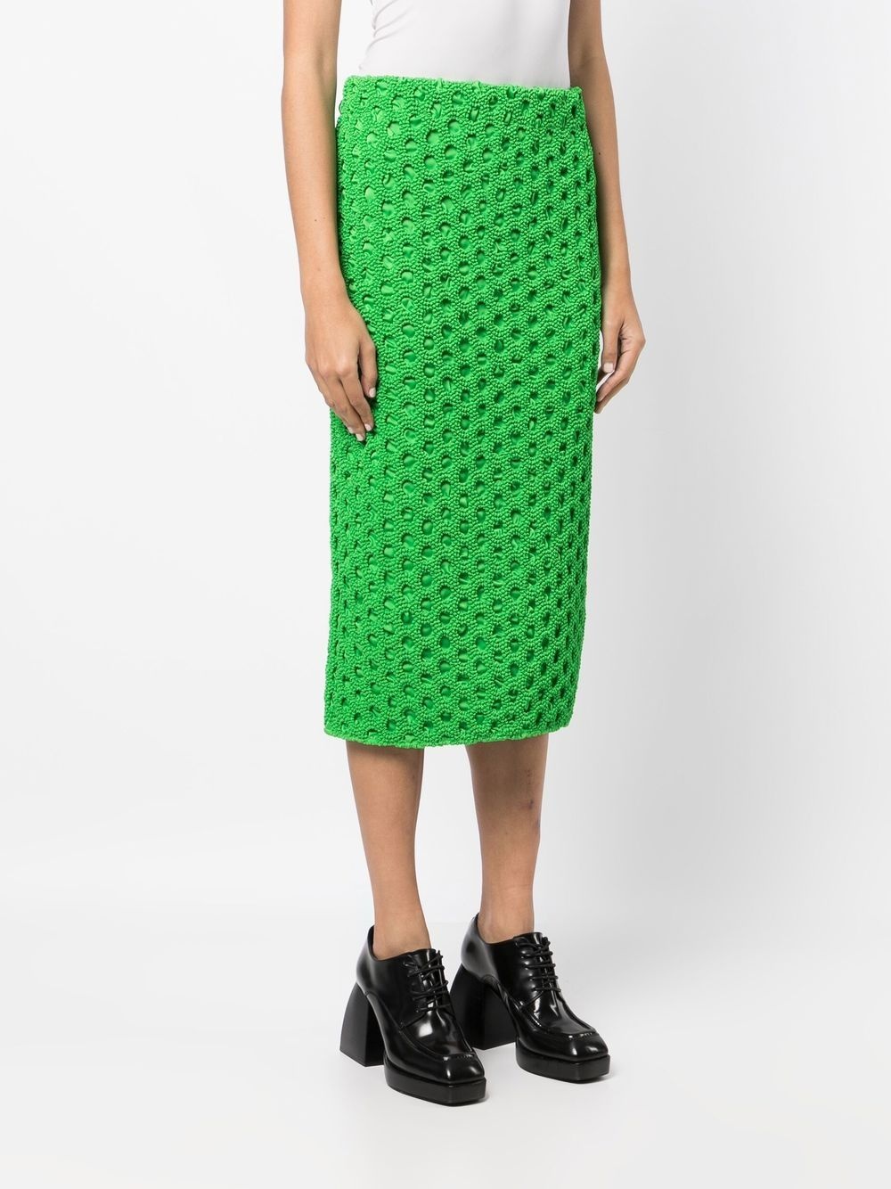 smocked high-waist pencil skirt - 3