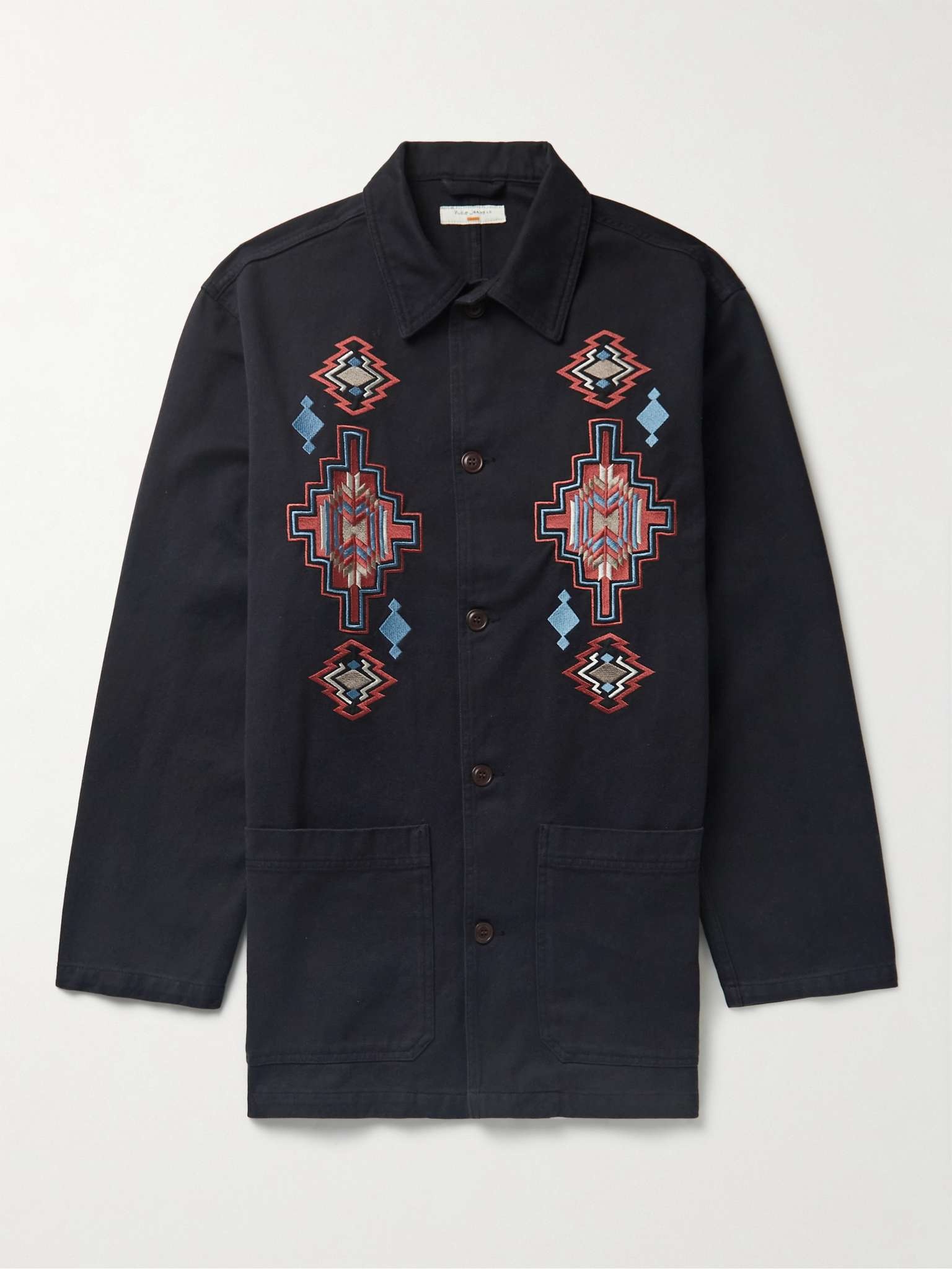 Embroidered Cotton-Twill Coat - 1