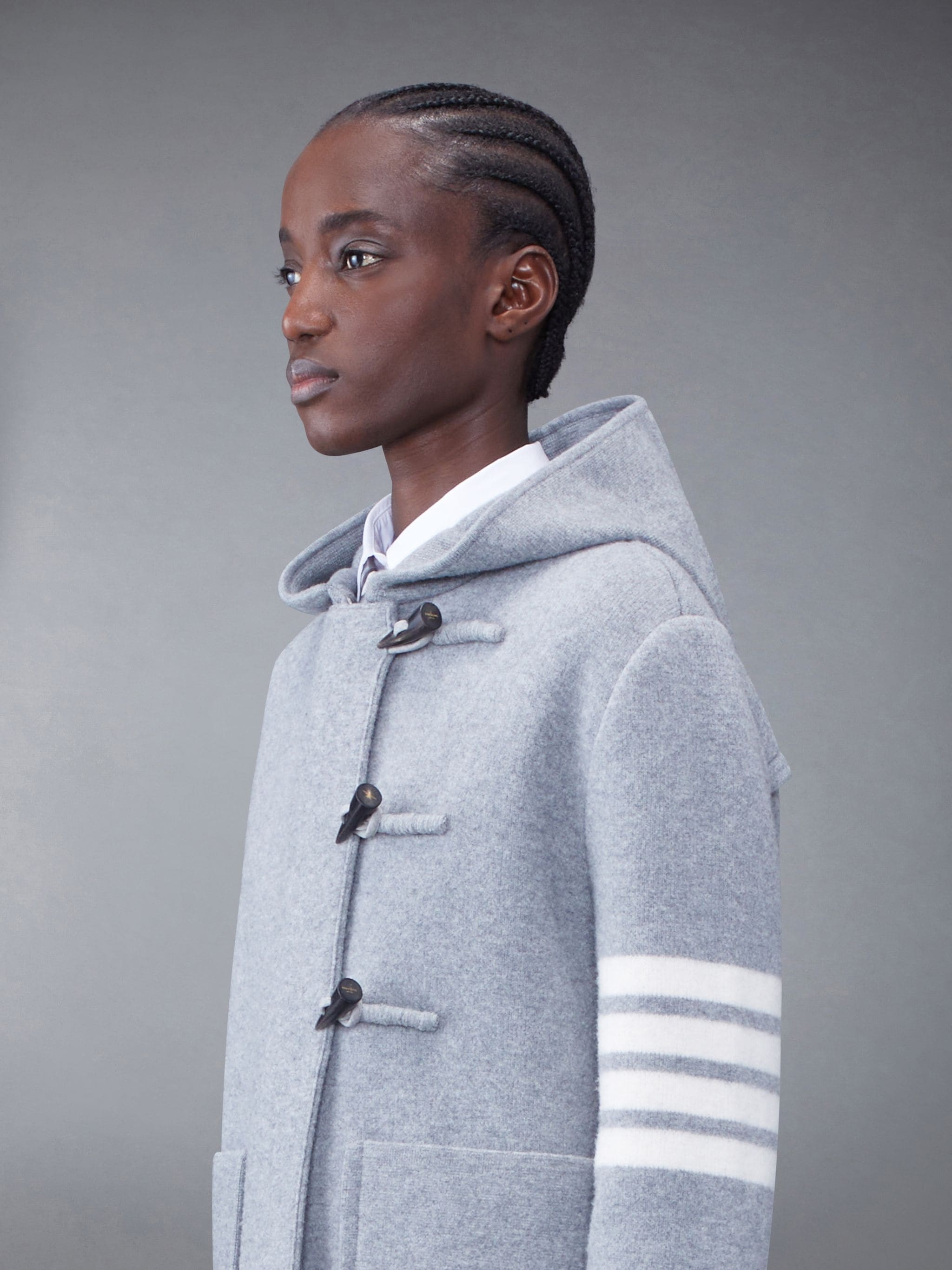 Boiled Wool 4-Bar Hooded Duffle Jacket - 5