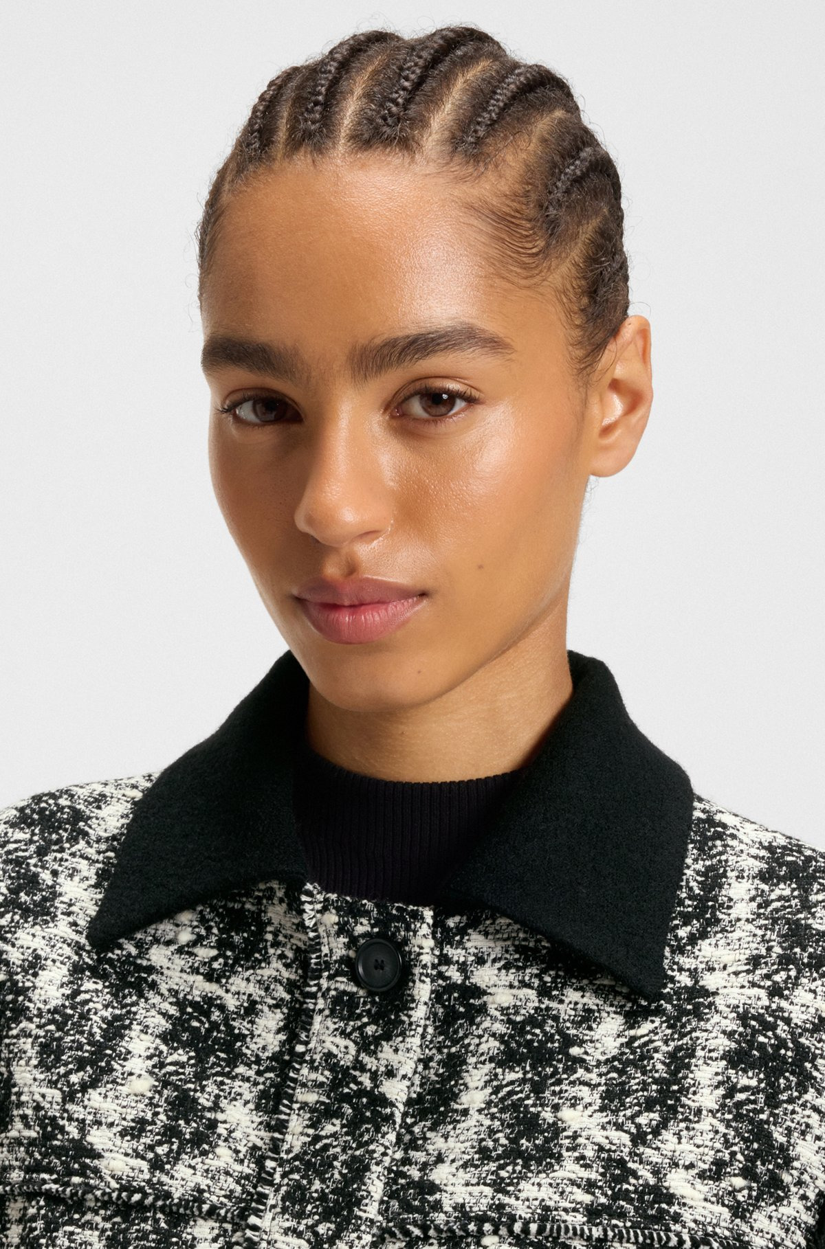 REGULAR-FIT JACKET IN PATTERNED FEATHER TWEED - 5