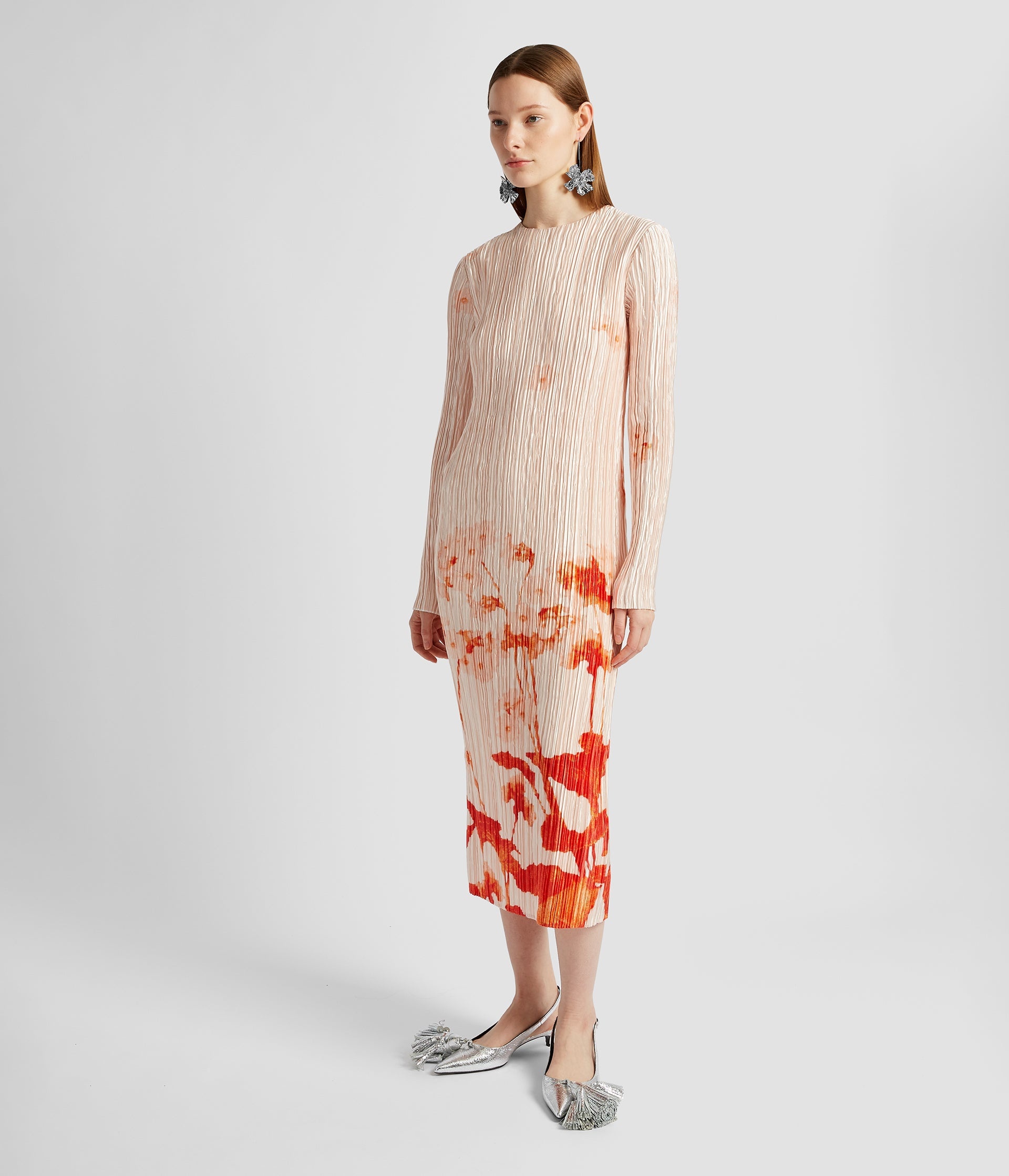 LONG SLEEVE MIDI DRESS - 4