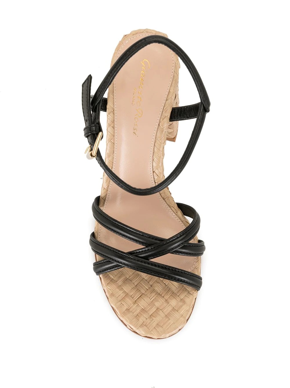 strappy straw sandals - 4