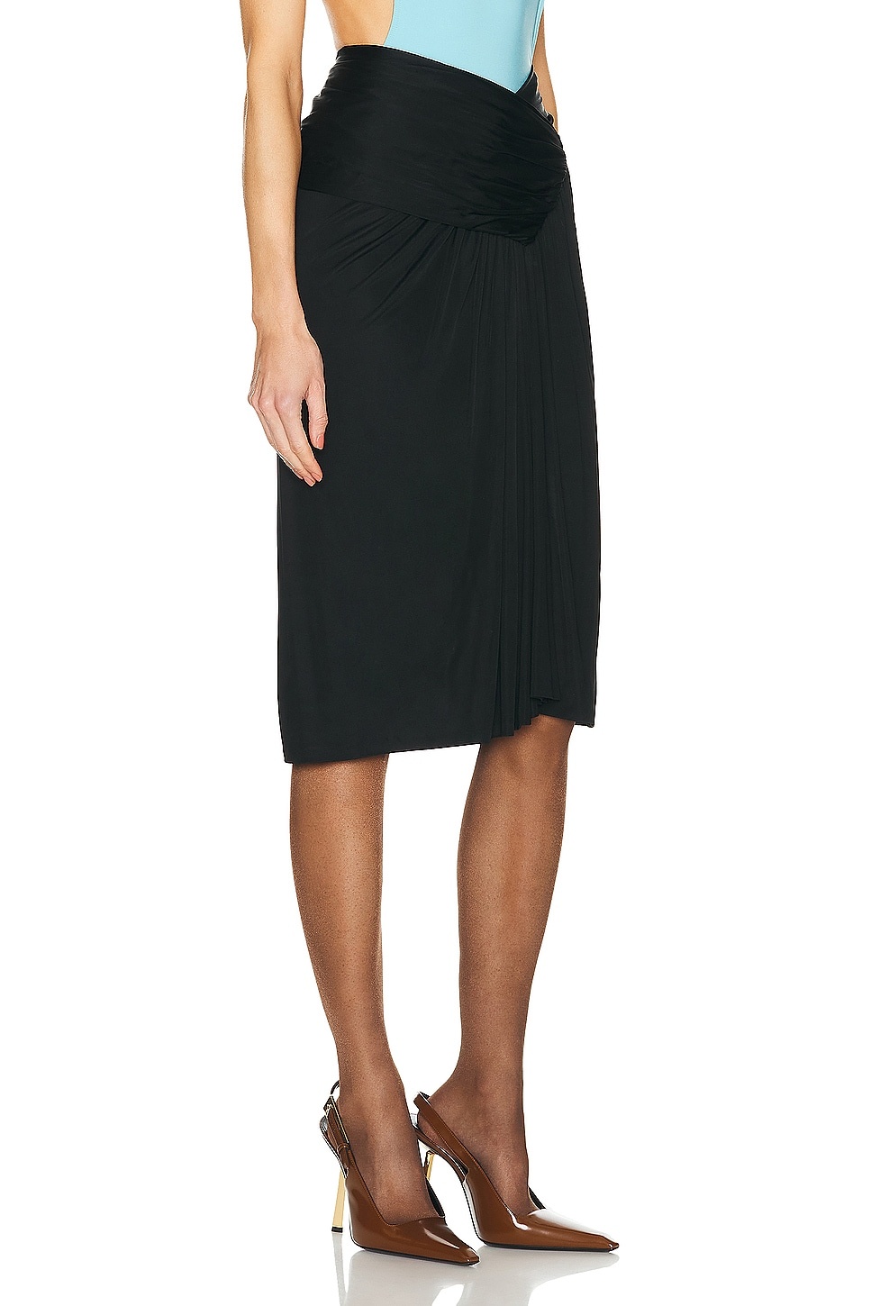 Jersey Ruched Midi Skirt - 2