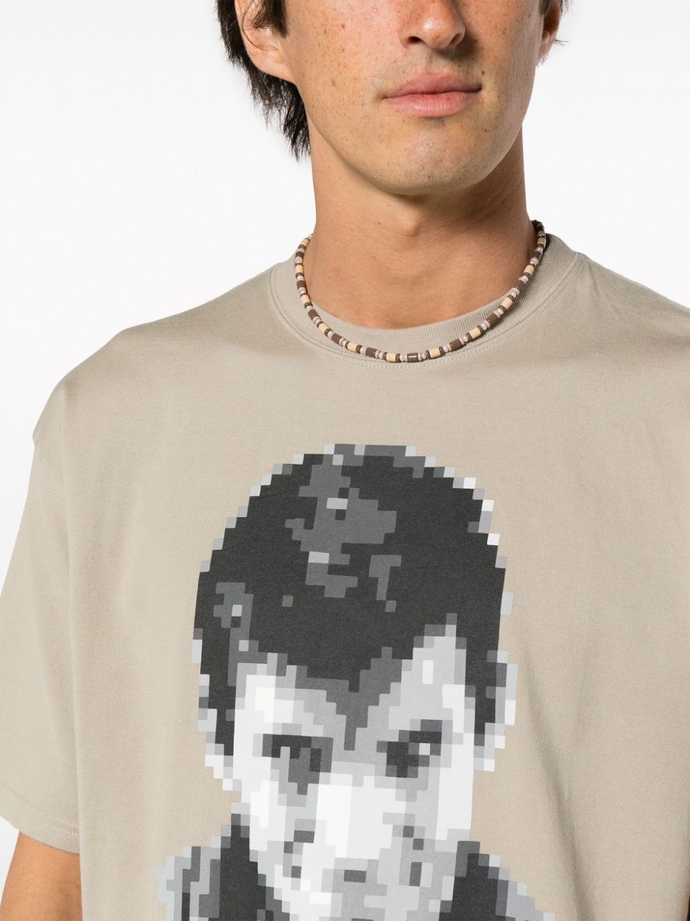 pixelated-print cotton T-shirt - 5
