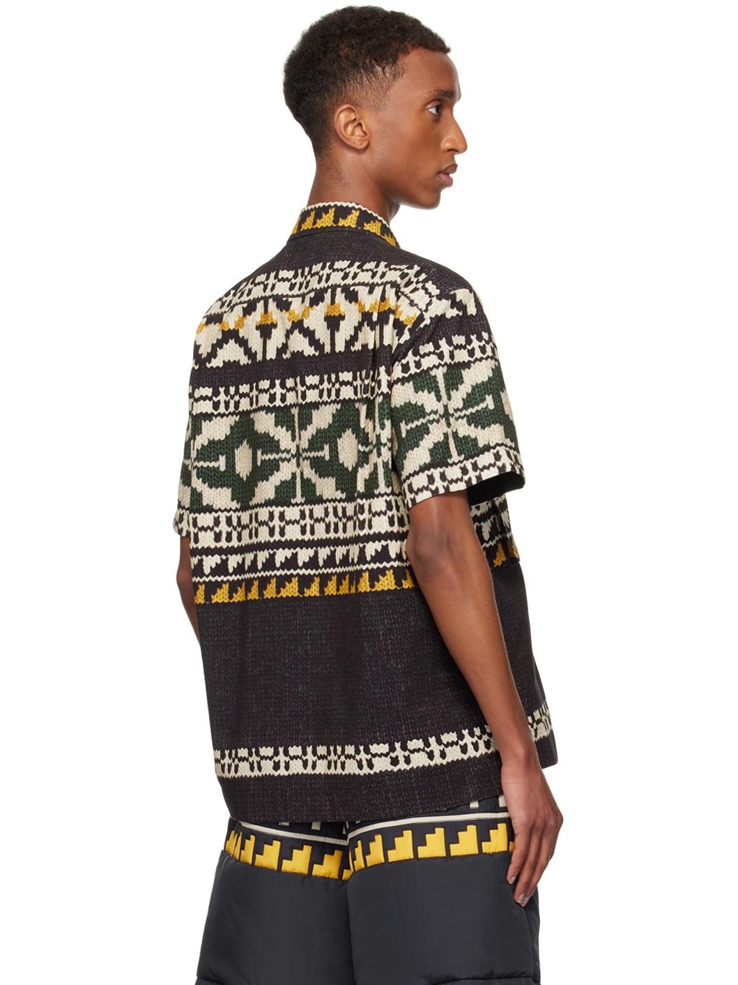 Black & Green Knit Print Shirt - 3