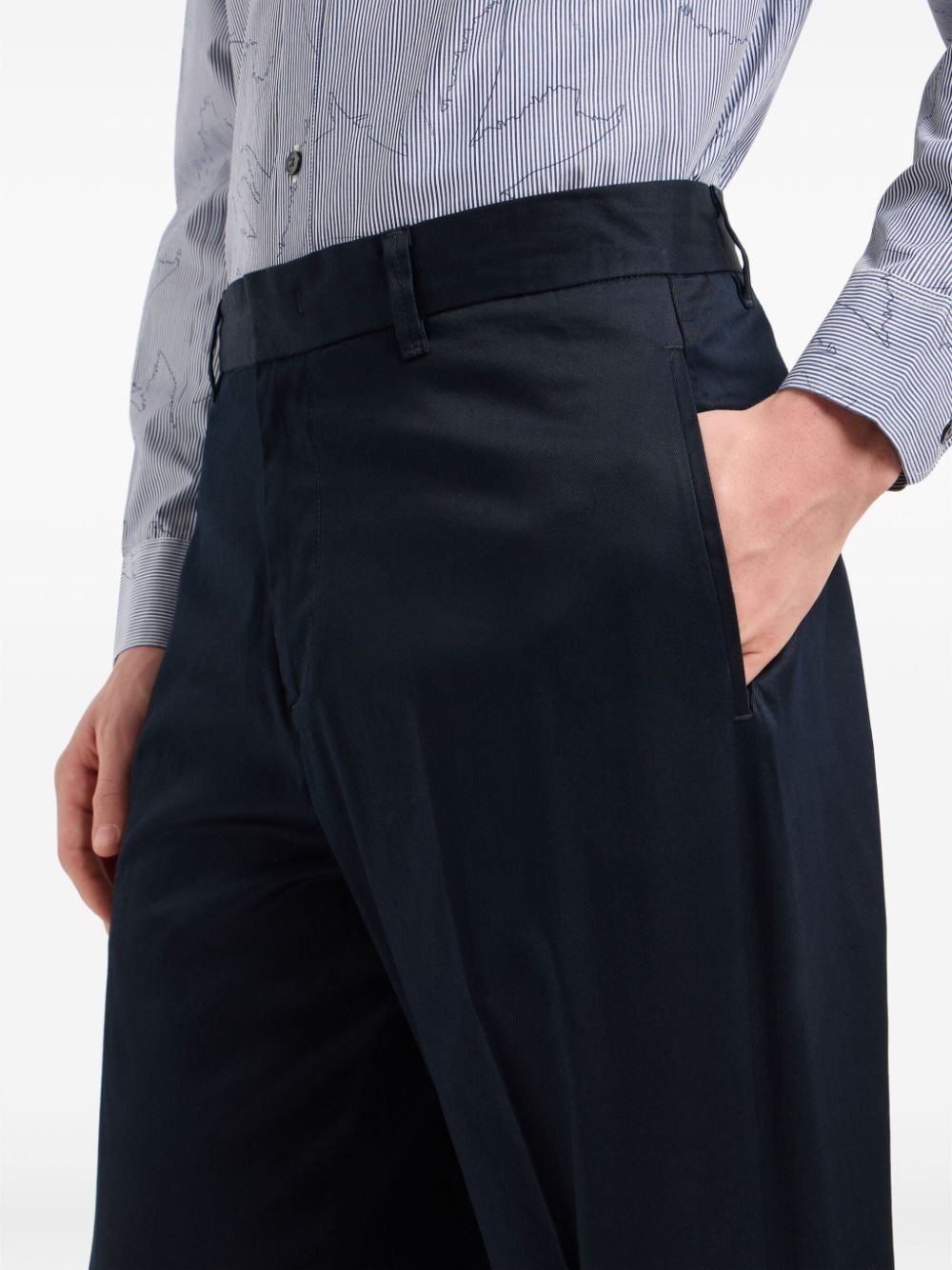 tapered cotton-blend trousers - 5