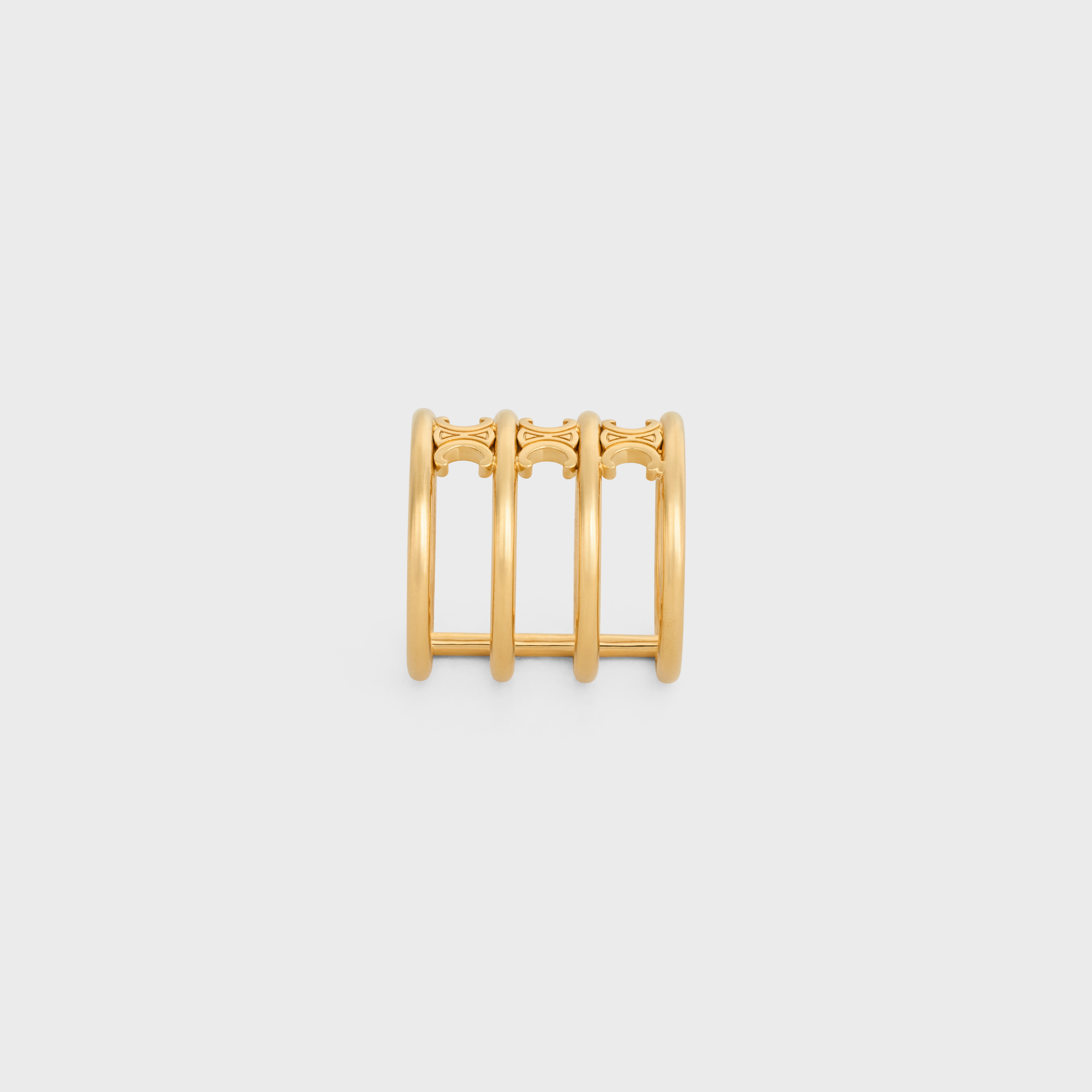 Triomphe Cage Ring in Brass with Gold Finish - 3