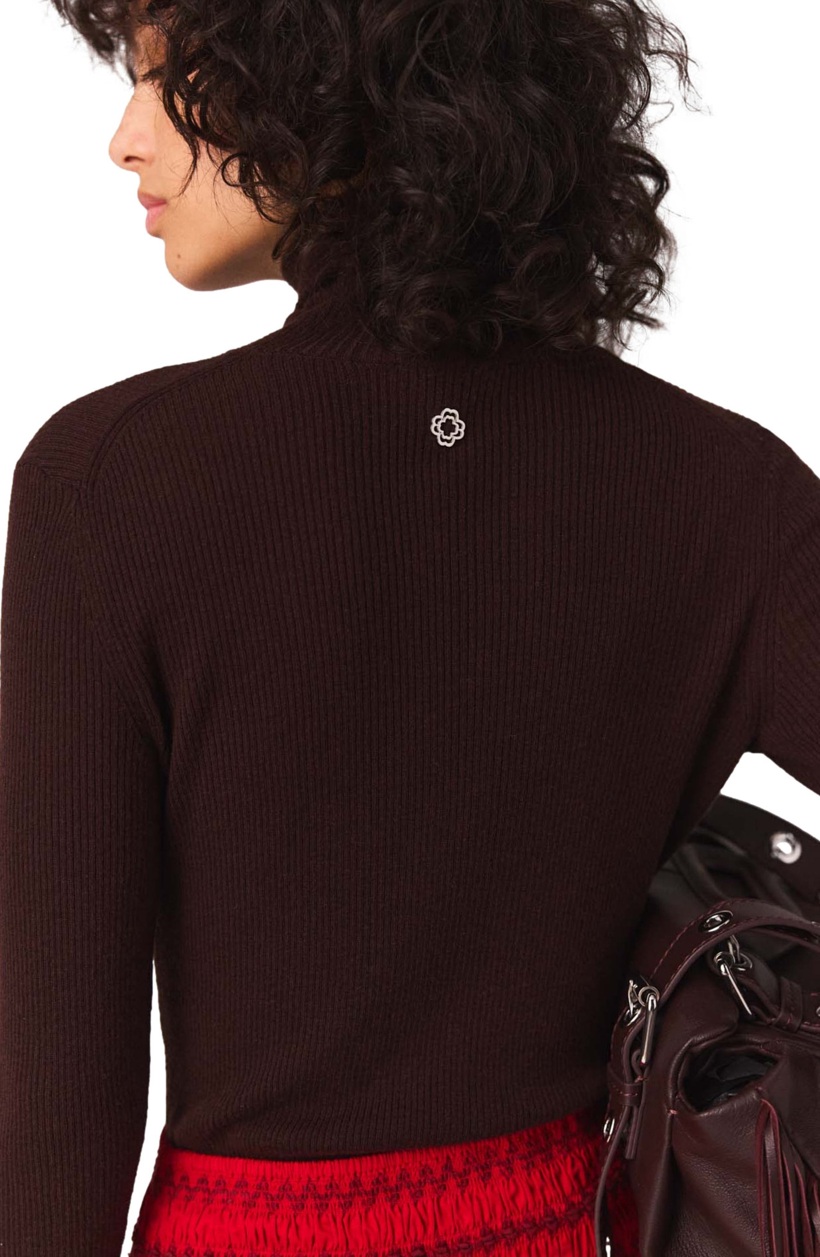maje Wool and silk sweater in Brown at Nordstrom - 5