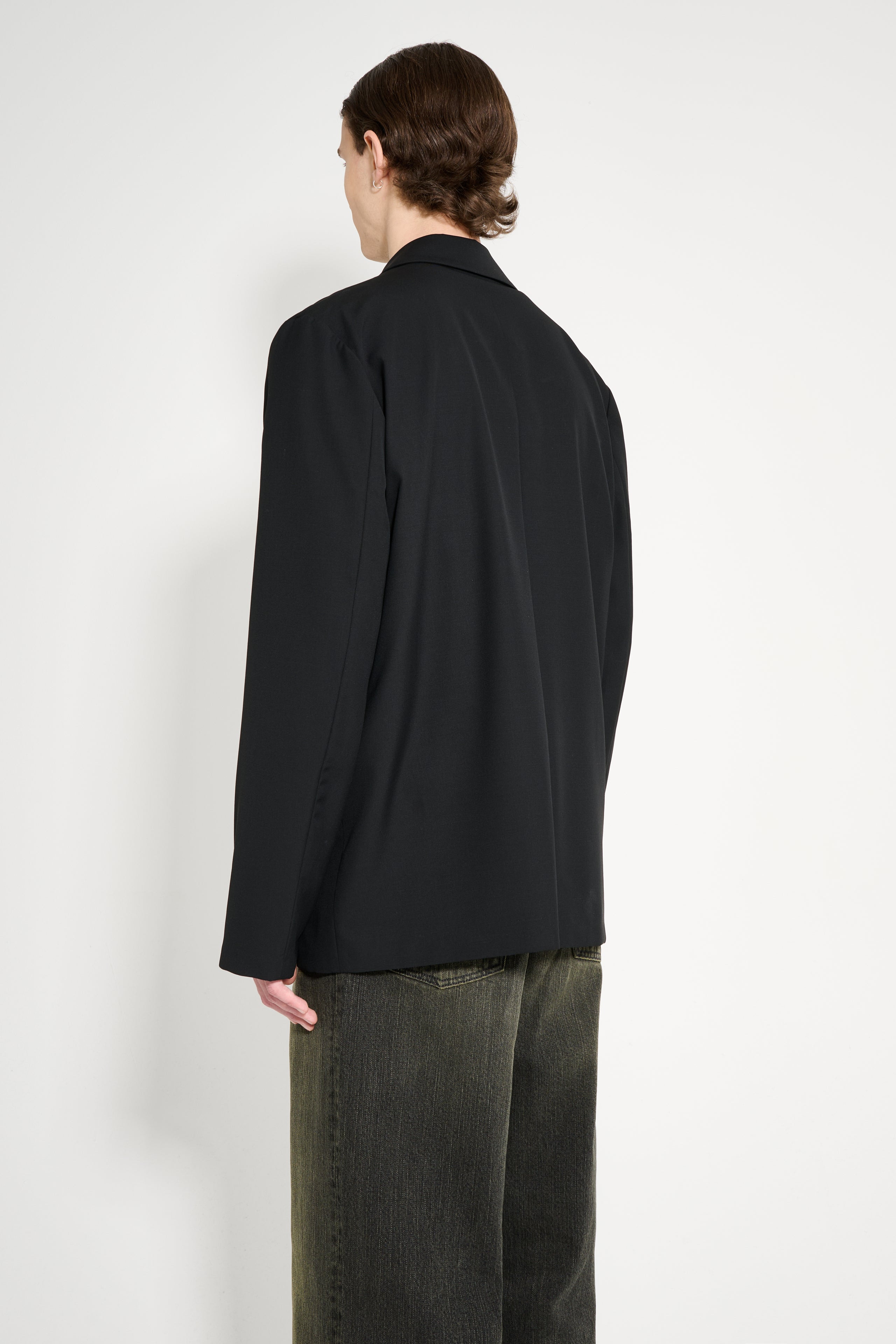 RIER POPELINE WOOL JACKET BLACK - 4
