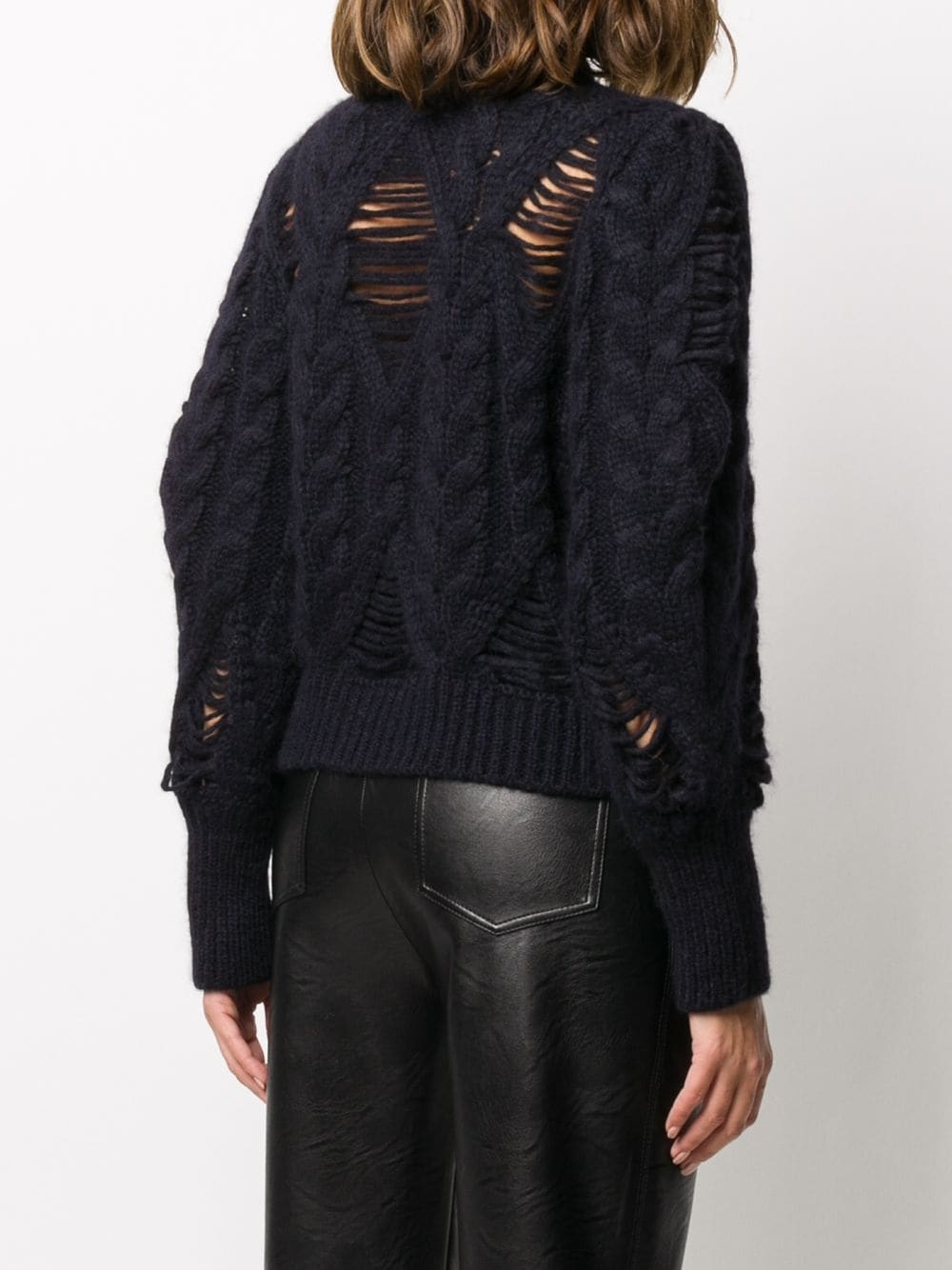 open cable-knit jumper - 4