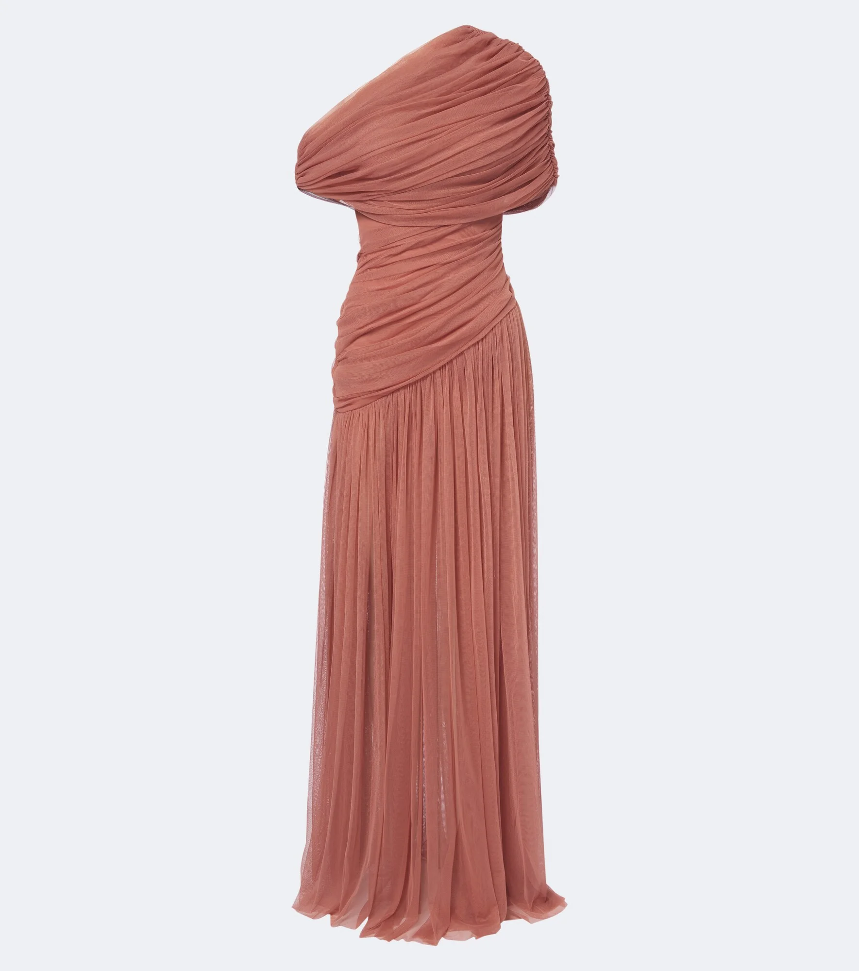 Himalia asymmetric draped tulle maxi dress - 1